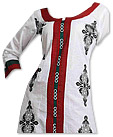 White/Red Georgette Suit - Pakistani Casual Clothes