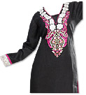 Black/Hot Pink Chiffon Suit - Pakistani Casual Clothes