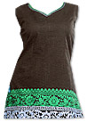Brown/Sea Green Georgette Suit   - Pakistani Casual Dress