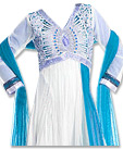White Chiffon Suit- Indian Semi Party Dress