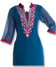 Blue/Magenta Georgette Suit   - Indian Dress