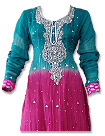 Teal/Hot Pink Chiffon Suit- Indian Semi Party Dress