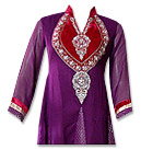 Dark Purple Chiffon Suit - Indian Semi Party Dress