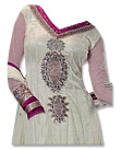 White/Purple Chiffon Suit- Indian Semi Party Dress
