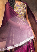 Purple Jamawar Suit- Pakistani Party Wear Dress