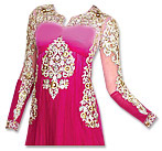 Hot Pink Chiffon Suit- Indian Semi Party Dress