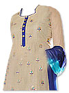 Beige/Blue Chiffon Suit- Pakistani Casual Clothes