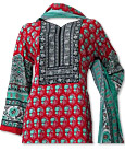 Sea Green/Red Khaddar Suit- Pakistani Casual Dress