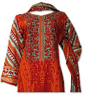Orange Khaddar Suit- Pakistani Casual Clothes