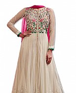 Off-white/Hot Pink Chiffon Suit- Indian Dress