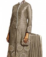 Sand Grey Silk Suit- Indian Dress