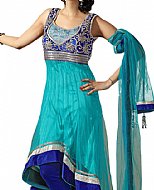 Turquoise/Blue Chiffon Suit- Indian Dress