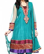 Turquoise Chiffon Suit- Indian Dress