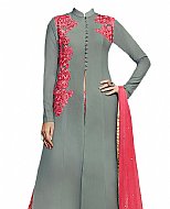 Grey Georgette Suit- Indian Semi Party Dress
