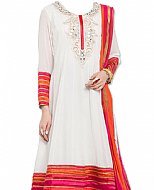 Off-white Chiffon Suit- Indian Semi Party Dress