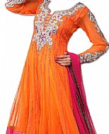 Orange/Pink Chiffon Suit- Indian Semi Party Dress