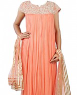 Peach Chiffon Suit- Indian Semi Party Dress