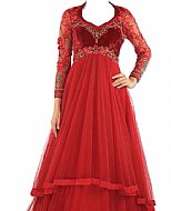 Cardinal  Net Suit- Indian Semi Party Dress