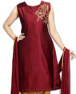 Maroon Silk Suit- Indian Semi Party Dress