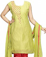 Apple Green Silk Suit- Indian Semi Party Dress