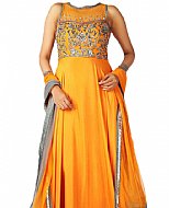 Gold Chiffon Suit- Indian Semi Party Dress