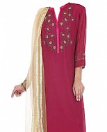 Magenta Chiffon Suit- Indian Semi Party Dress