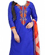 Blue Silk Suit- Indian Semi Party Dress