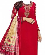 Red Georgette Suit- Indian Semi Party Dress