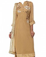 Golden Chiffon Suit- Indian Semi Party Dress