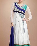 White/Blue Chiffon Suit- Pakistani Formal Designer Dress