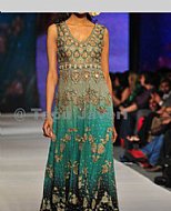 Sea Green/Black Chiffon Suit- Pakistani Formal Designer Dress