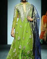 Parrot Green Chiffon Suit- Pakistani Party Wear Dress
