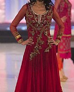 Maroon Chiffon Suit.- Pakistani Formal Designer Dress