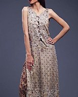 Sand Grey Silk Suit- Pakistani Formal Designer Dress