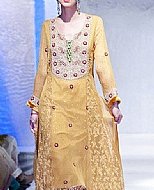 Golden Chiffon Suit- Pakistani Formal Designer Dress