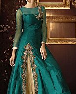 Teal/Golden Chiffon Suit- Pakistani Wedding Dress