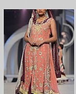 Peach/Indigo Chiffon Suit- Pakistani Wedding Dress