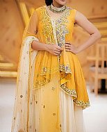 Yellow/Off-white Chiffon Suit- Pakistani Bridal Dress