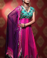 Pink/Indigo Chiffon Suit- Pakistani Formal Designer Dress