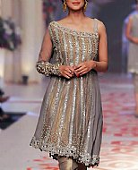 Bronze/Silver Chiffon Suit- Pakistani Formal Designer Dress
