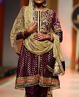 Plum Jamawar Chiffon Suit- Pakistani Party Wear Dress