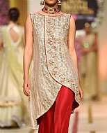 Golden/Red Silk Suit- Pakistani Formal Designer Dress