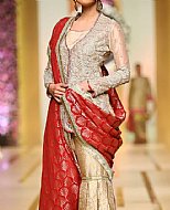 Golden/Red Chiffon Suit- Pakistani Formal Designer Dress