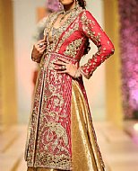 Magenta/Golden Chiffon Suit- Pakistani Wedding Dress