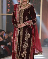 Maroon Velvet Suit- Pakistani Party Wear Dress