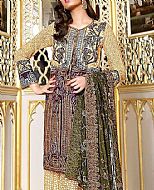 Asim Jofa Ivory/Olive Lawn Suit- Pakistani Lawn Dress