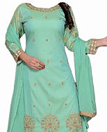Light Sea Green Silk Suit- Indian Semi Party Dress