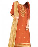 Rust Georgette Suit- Indian Semi Party Dress