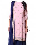 Pink/Blue Chiffon Suit- Indian Semi Party Dress