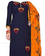 Navy/Mustard Georgette Suit- Indian Dress